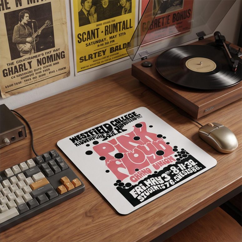 Pink Floyd Mousepad - Westfield College Hampstead Concert 1968