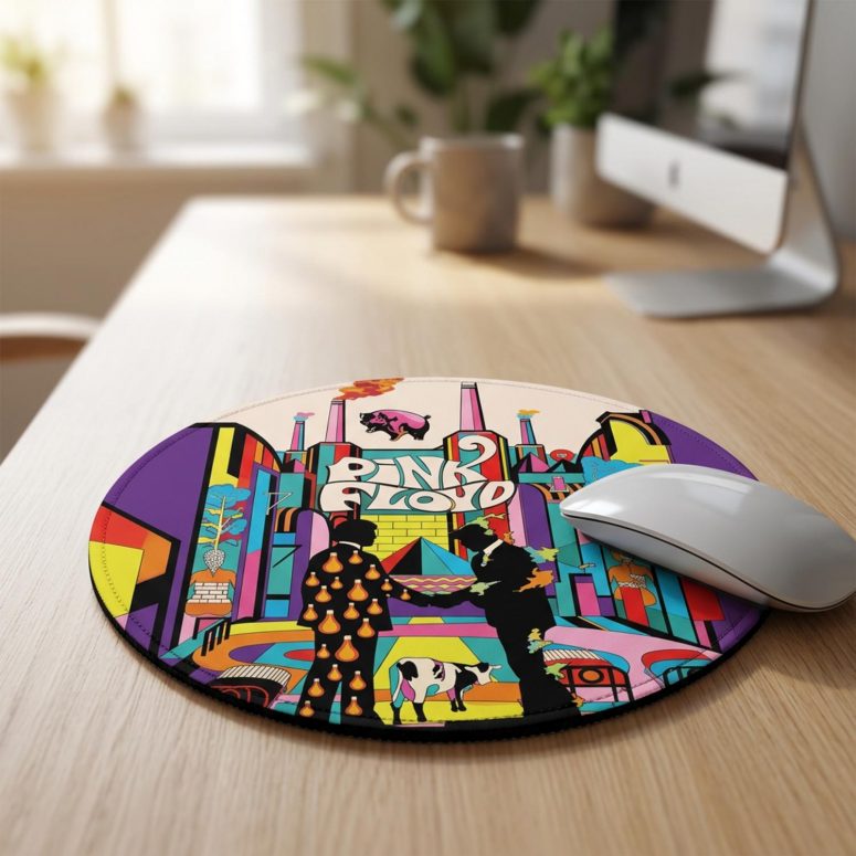 Pink Floyd Mousepad - Wish You Were Here Animals Atom Mother Psychedelic Art Pink Floyd Mousepad - Wish You Were Here Animals Atom Mother Psychedelic Art