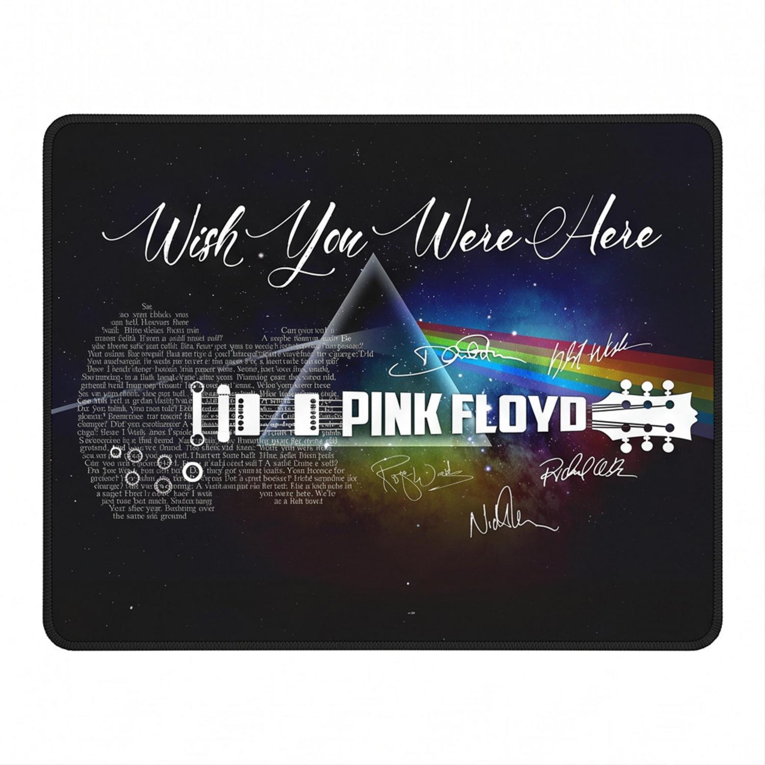 Pink Floyd Mousepad - Wish You Were Here With Guitar Typography And Signatures Pink Floyd Mousepad - Wish You Were Here With Guitar Typography And Signatures