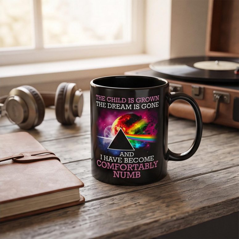 Pink Floyd Mug - Comfortably Numb The Child Is Grown The Dream Is Gone
