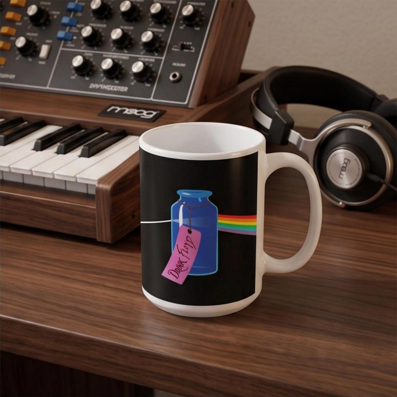 Pink Floyd Mug - Drink Floyd Alice in Wonderland Meets TDSOTM Pink Floyd Mug - Drink Floyd Alice in Wonderland Meets TDSOTM