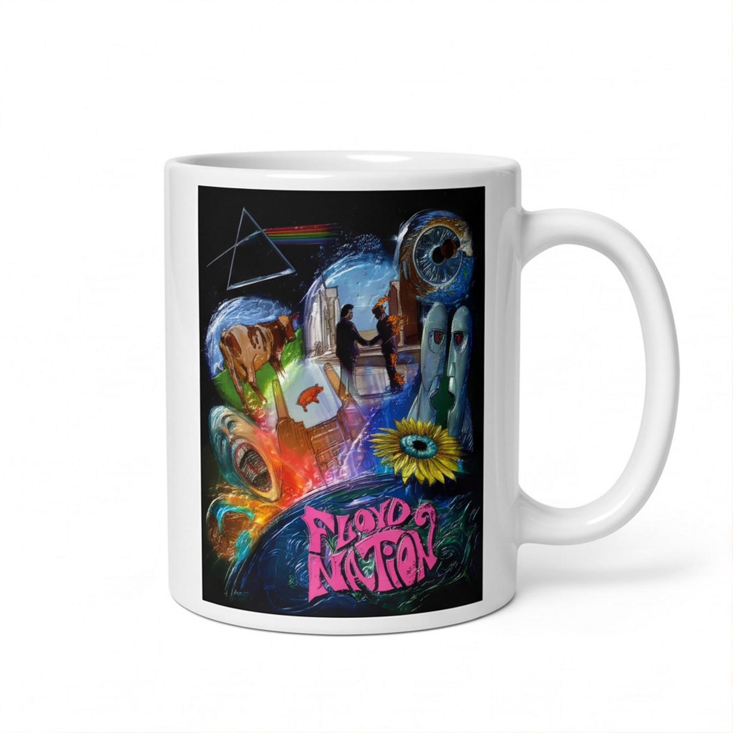 Pink Floyd Mug - DSOTM WYWH Animals Album Collage oil painting Pink Floyd Mug - DSOTM WYWH Animals Album Collage oil painting