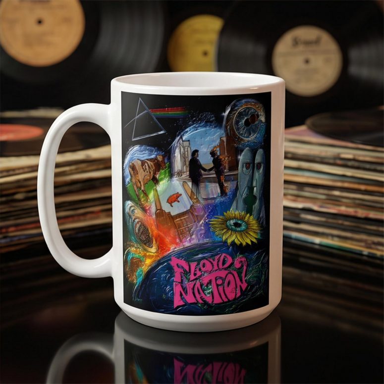 Pink Floyd Mug - DSOTM WYWH Animals Album Collage oil painting Pink Floyd Mug - DSOTM WYWH Animals Album Collage oil painting