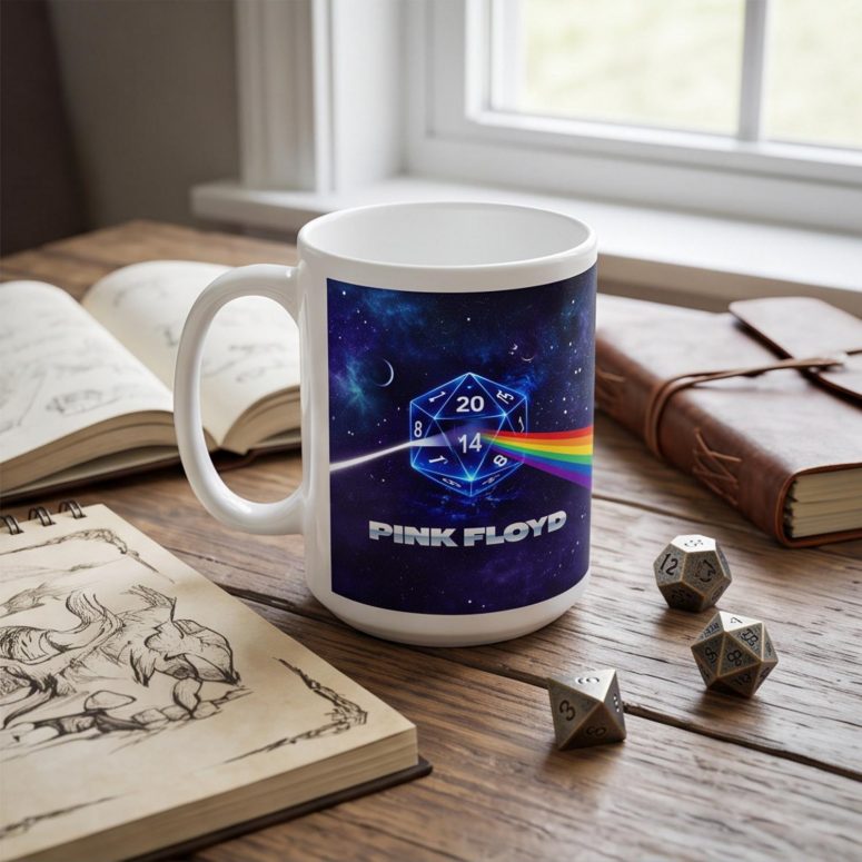 Pink Floyd Mug - DSOTM x Dungeons and Dragons Dice Pink Floyd Mug - DSOTM x Dungeons and Dragons Dice