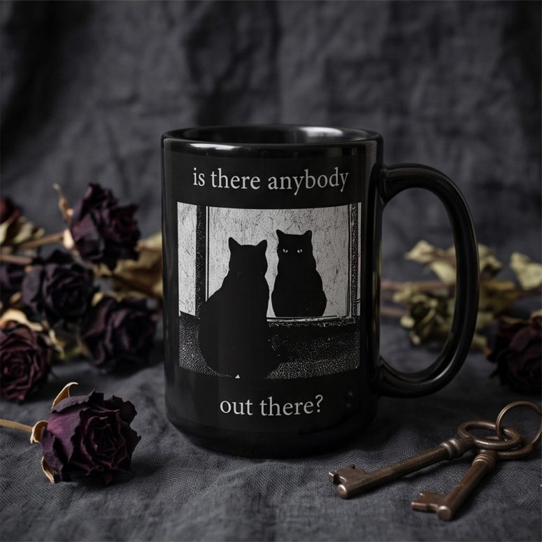 Pink Floyd Mug - Is There Any Body Out There Funny Witchy Cat Pink Floyd Mug - Is There Any Body Out There Funny Witchy Cat