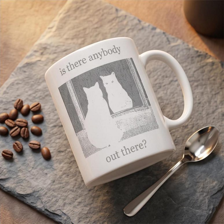 Pink Floyd Mug - Is There Any Body Out There Funny Witchy Cat Pink Floyd Mug - Is There Any Body Out There Funny Witchy Cat