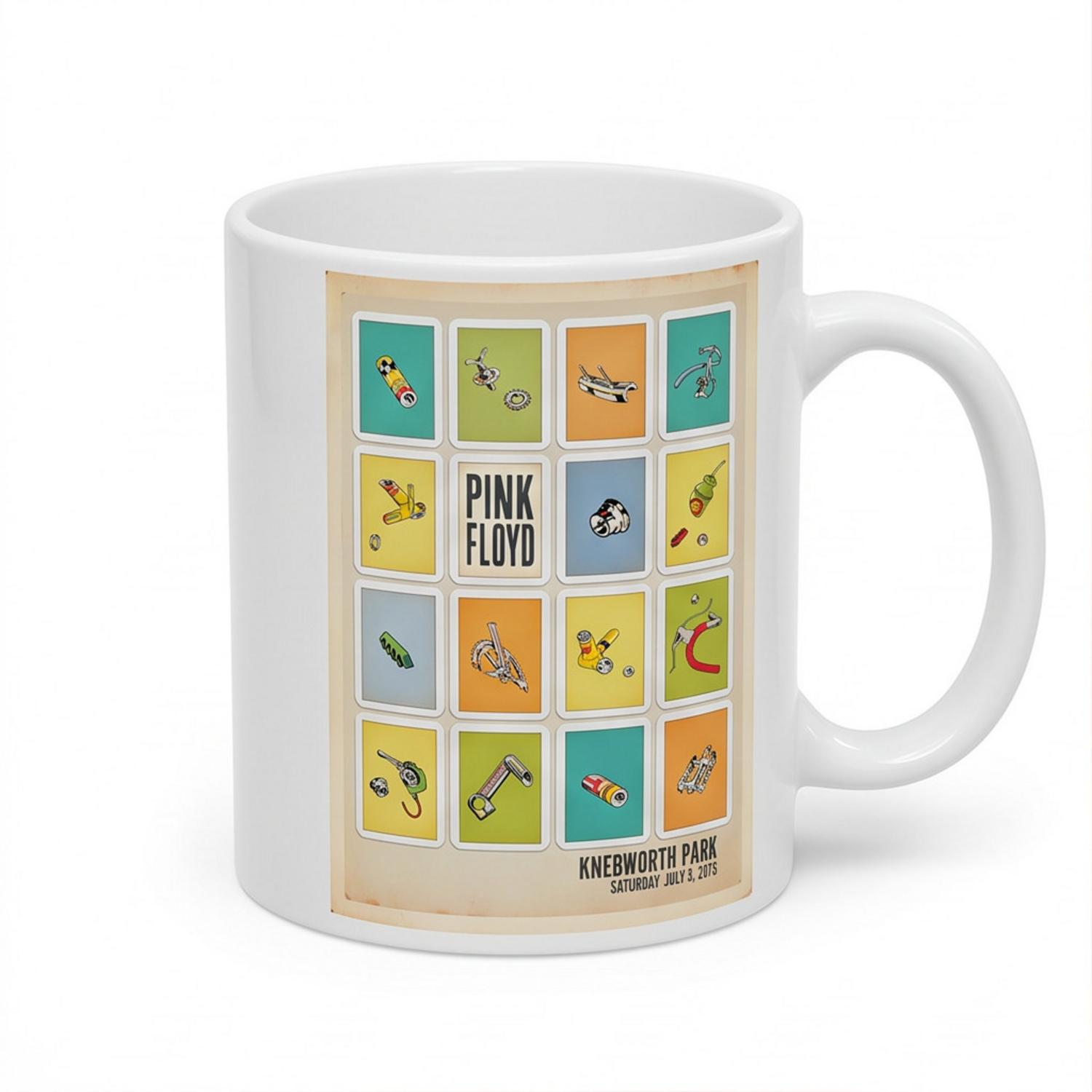 Pink Floyd Mug - Knebworth Park Bicycle Parts 1975 Pink Floyd Mug - Knebworth Park Bicycle Parts 1975