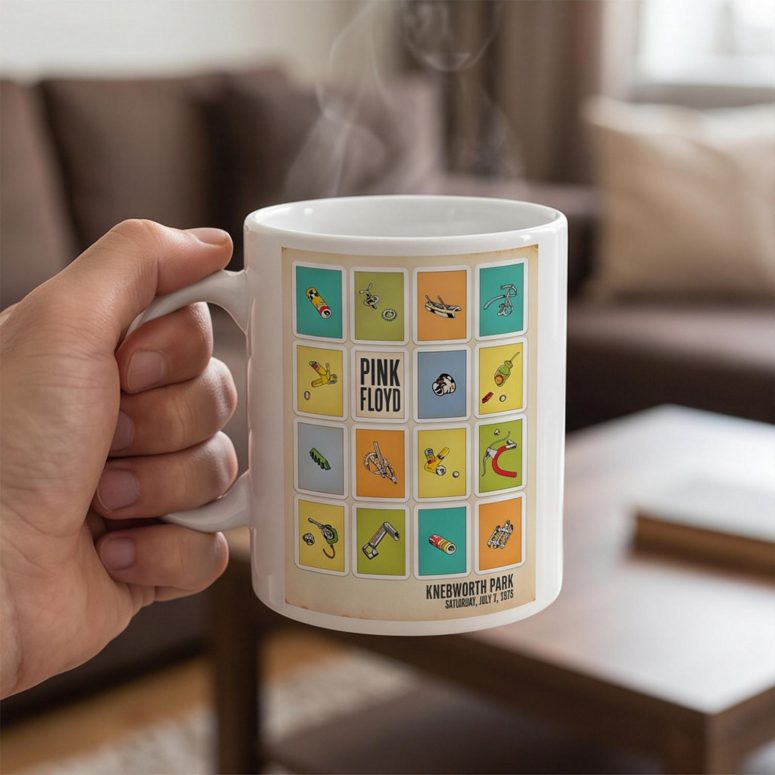 Pink Floyd Mug - Knebworth Park Bicycle Parts 1975 Pink Floyd Mug - Knebworth Park Bicycle Parts 1975