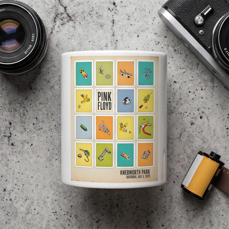 Pink Floyd Mug - Knebworth Park Bicycle Parts 1975 Pink Floyd Mug - Knebworth Park Bicycle Parts 1975