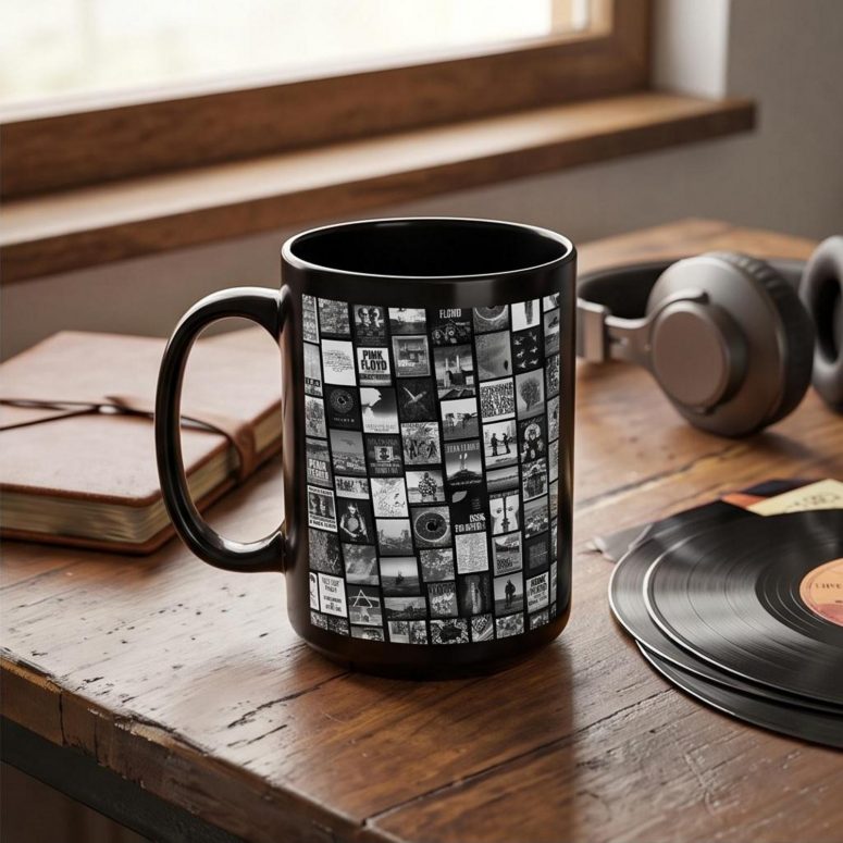 Pink Floyd Mug - Pink Floyd Artwork Poster Collage Black White Pink Floyd Mug - Pink Floyd Artwork Poster Collage Black White