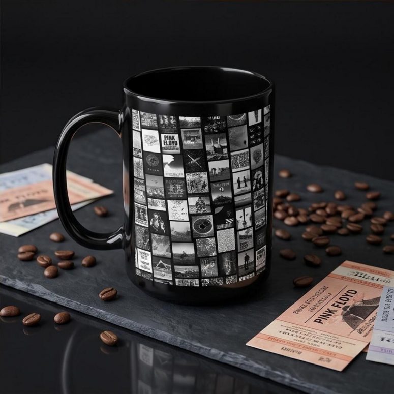 Pink Floyd Mug - Pink Floyd Artwork Poster Collage Black White Pink Floyd Mug - Pink Floyd Artwork Poster Collage Black White