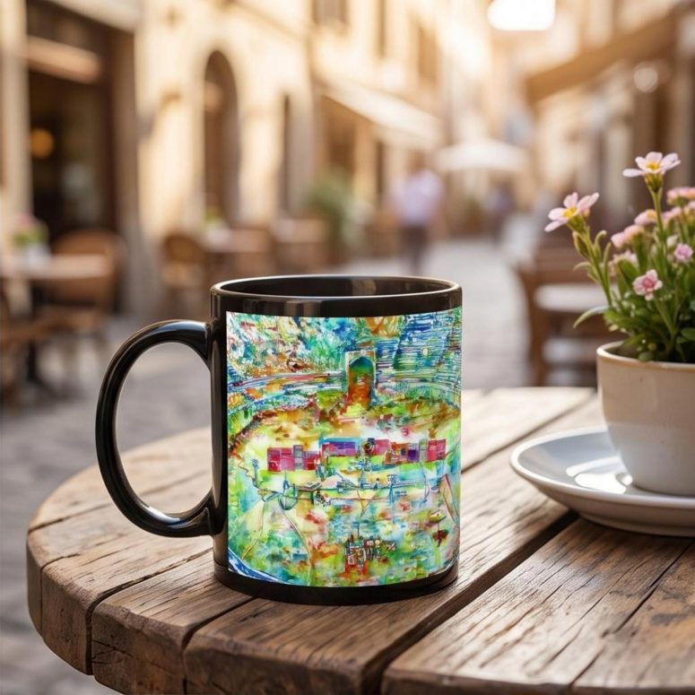 Pink Floyd Mug - Pink Floyd in concert at Pompeii Watercolor Pink Floyd Mug - Pink Floyd in concert at Pompeii Watercolor