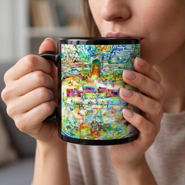 Pink Floyd Mug - Pink Floyd in concert at Pompeii Watercolor