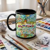 Pink Floyd Mug - Pink Floyd in concert at Pompeii Watercolor Pink Floyd Mug - Pink Floyd in concert at Pompeii Watercolor