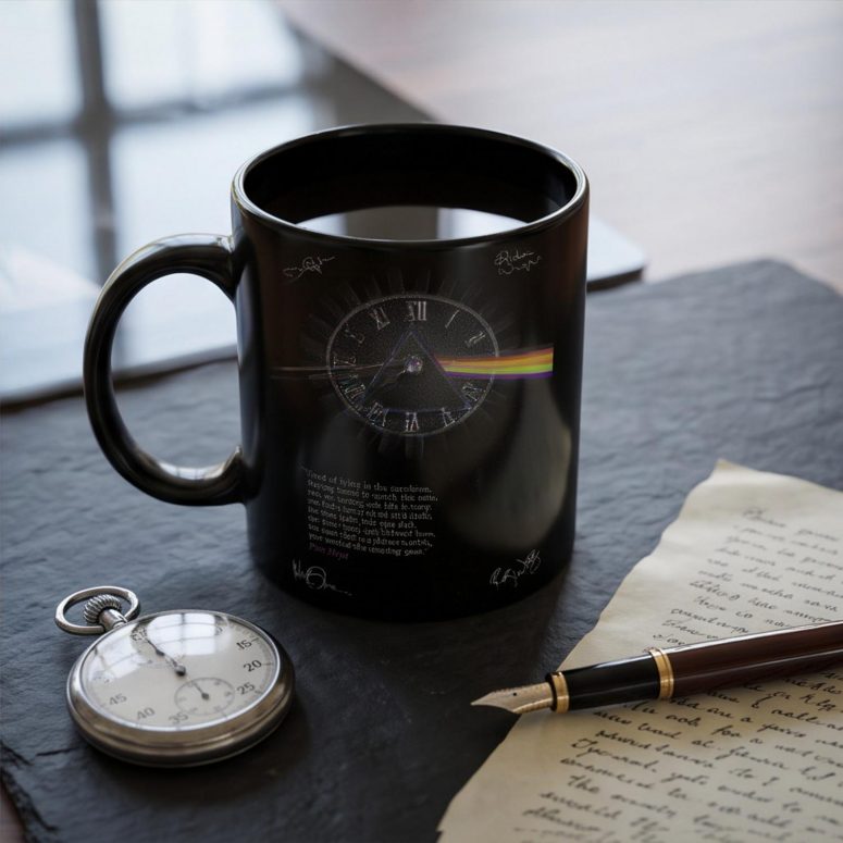 Pink Floyd Mug - Pink Floyd quote Time Art Pre Signed