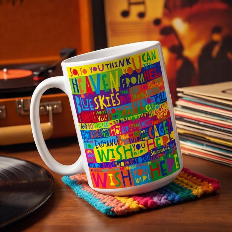 Pink Floyd Mug - Pink Floyd Wish You Were Here Limited Edition Art Print Signed LyricArt Pink Floyd Mug - Pink Floyd Wish You Were Here Limited Edition Art Print Signed LyricArt