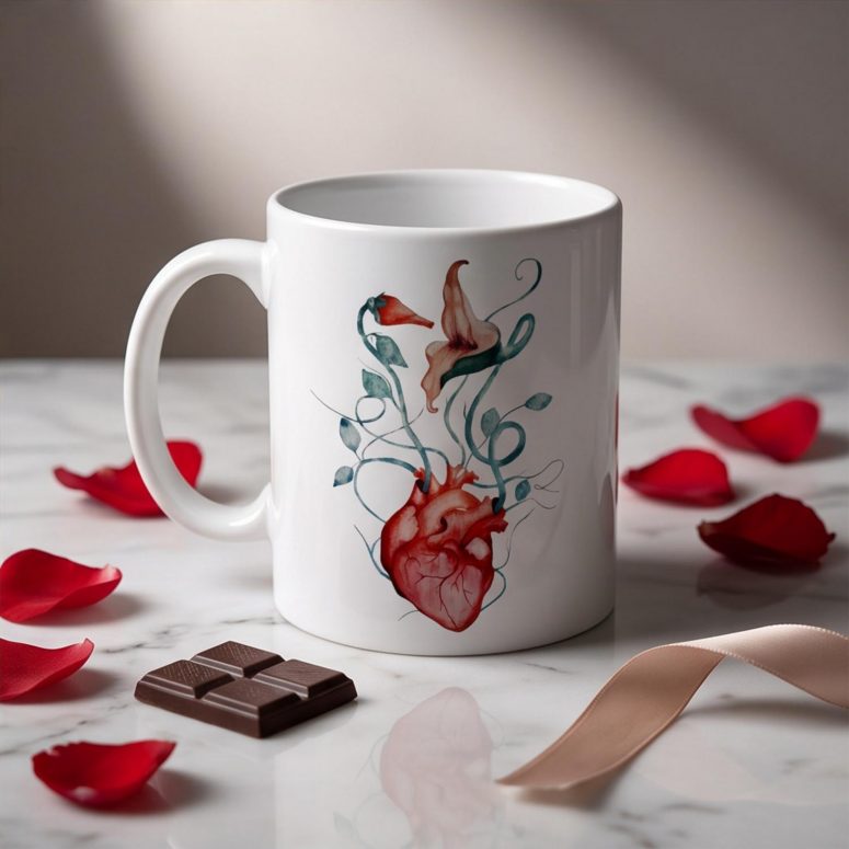 Pink Floyd Mug - The Wall Flower Heart What shall we do now Pink Floyd Mug - The Wall Flower Heart What shall we do now