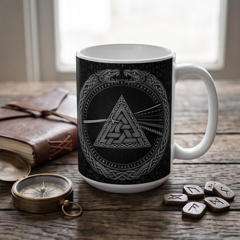 Pink Floyd Mug - Viking Valknut Dark Side Of The Moon Pink Floyd Mug - Viking Valknut Dark Side Of The Moon