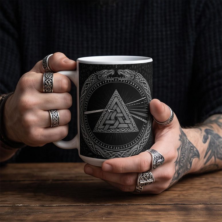 Pink Floyd Mug - Viking Valknut Dark Side Of The Moon Pink Floyd Mug - Viking Valknut Dark Side Of The Moon