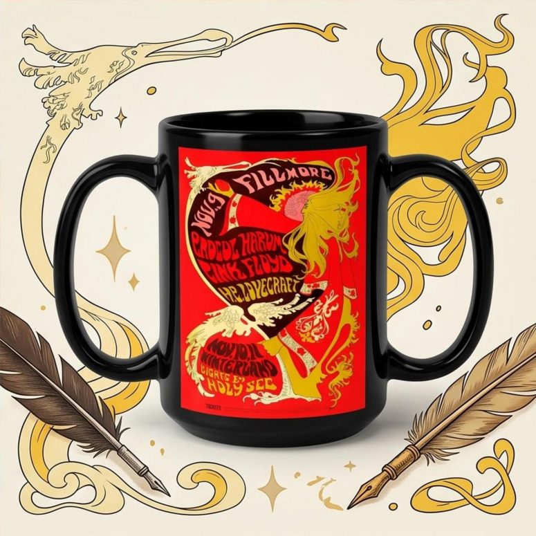 Pink Floyd Mug - Vintage Concert Poster from Fillmore Auditorium Pink Floyd Mug - Vintage Concert Poster from Fillmore Auditorium