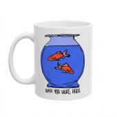 Pink Floyd Mug - Wish You Were Here lost souls in Fish Bowl Doodle Art