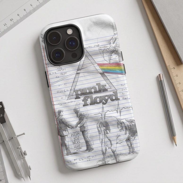 Pink Floyd Phone Case - Album Collage Sketch