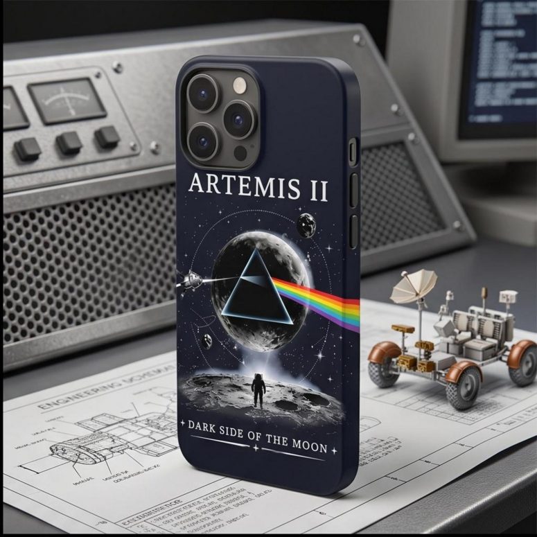 Pink Floyd Phone Case - Artemis II Dark Side of the Moon Space Mission Pink Floyd Phone Case - Artemis II Dark Side of the Moon Space Mission