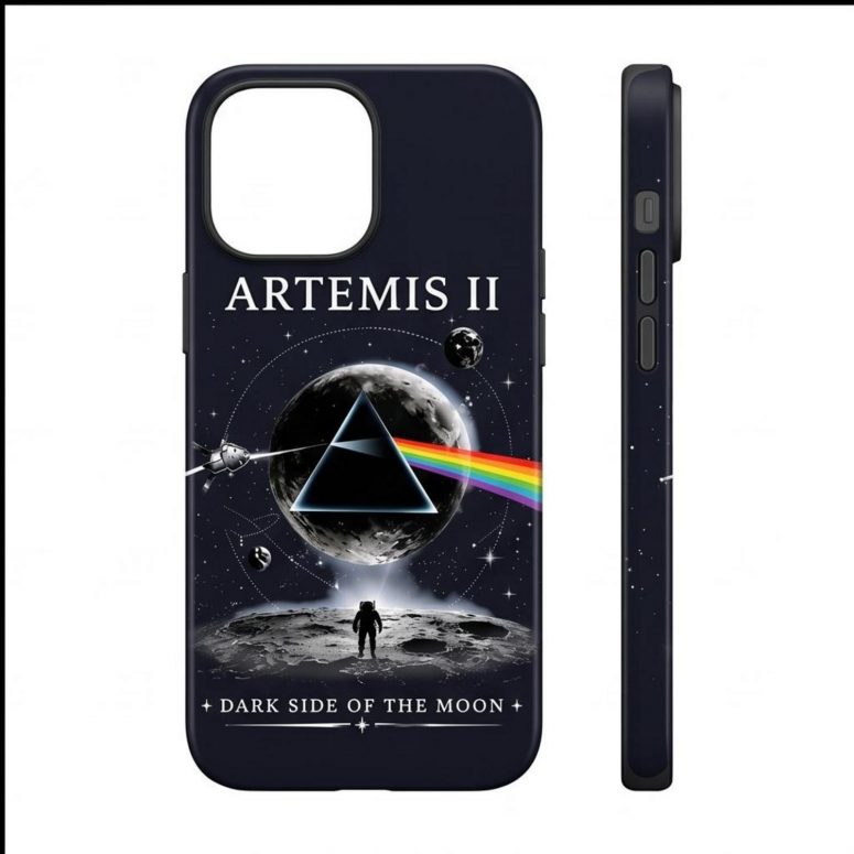 Pink Floyd Phone Case - Artemis II Dark Side of the Moon Space Mission Pink Floyd Phone Case - Artemis II Dark Side of the Moon Space Mission