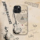 Pink Floyd Phone Case - Comfortably Numb Lyrics Band Signatures