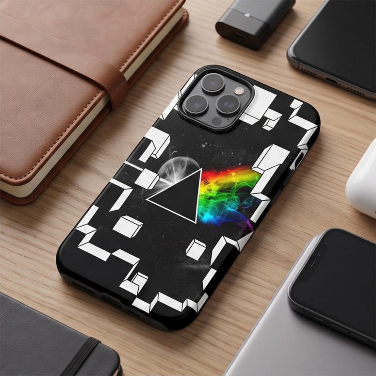 Pink Floyd Phone Case - Dark Side of the Moon Galaxy Break Wall