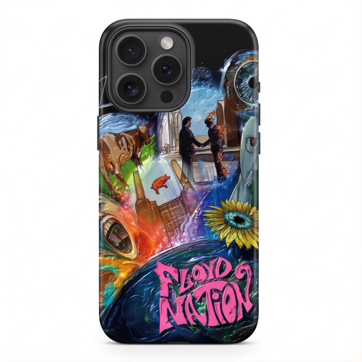 Pink Floyd Phone Case - DSOTM WYWH Animals Album Collage oil painting Pink Floyd Phone Case - DSOTM WYWH Animals Album Collage oil painting