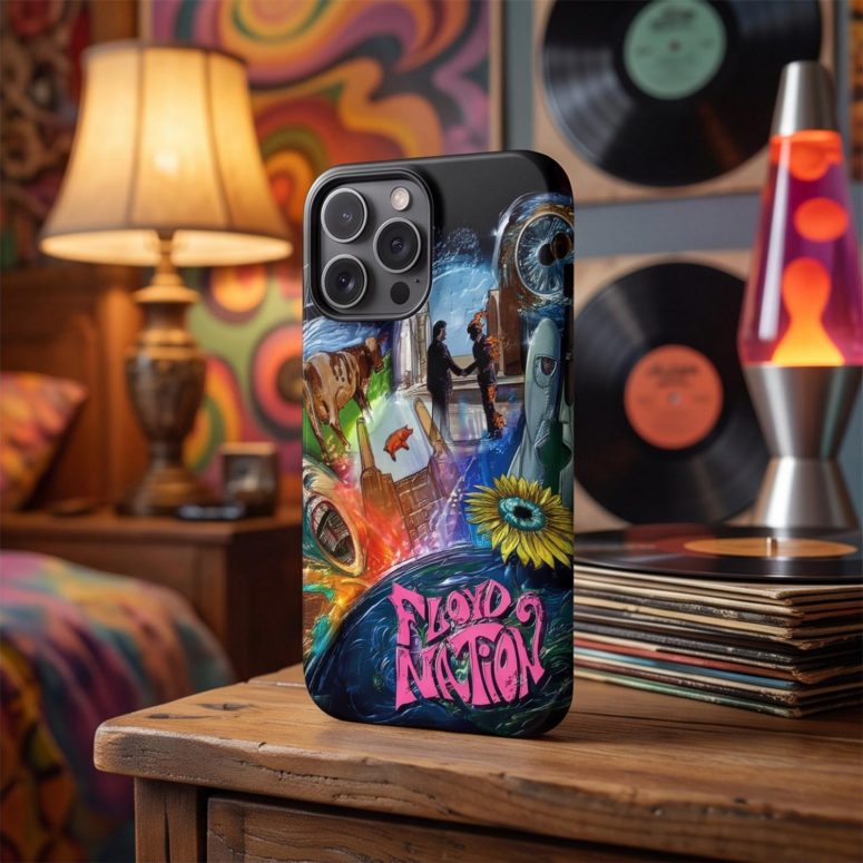 Pink Floyd Phone Case - DSOTM WYWH Animals Album Collage oil painting Pink Floyd Phone Case - DSOTM WYWH Animals Album Collage oil painting