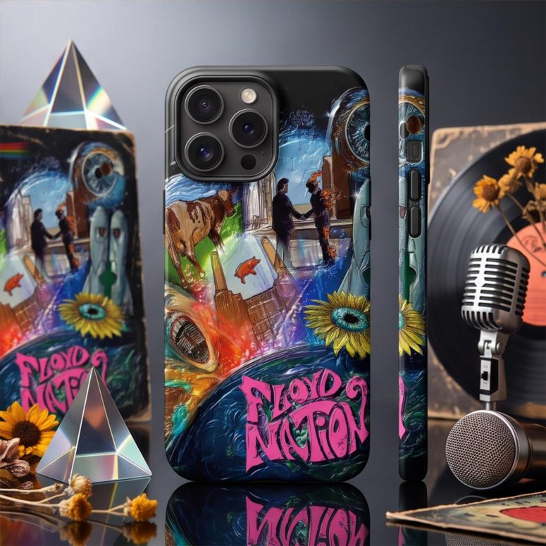 Pink Floyd Phone Case - DSOTM WYWH Animals Album Collage oil painting Pink Floyd Phone Case - DSOTM WYWH Animals Album Collage oil painting