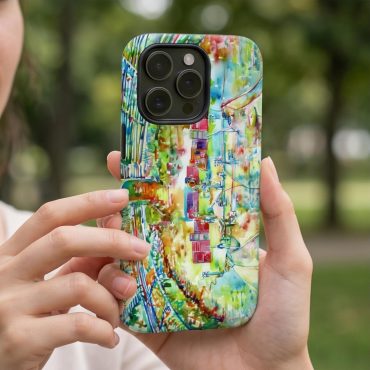 Pink Floyd Phone Case - Pink Floyd in concert at Pompeii Watercolor