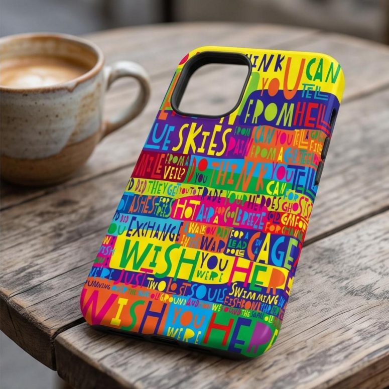 Pink Floyd Phone Case - Pink Floyd Wish You Were Here Limited Edition Art Print Signed LyricArt Pink Floyd Phone Case - Pink Floyd Wish You Were Here Limited Edition Art Print Signed LyricArt