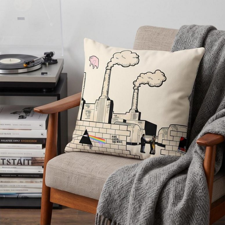 Pink Floyd Pillow Cover - Album Art DSOTM Animals The Wall