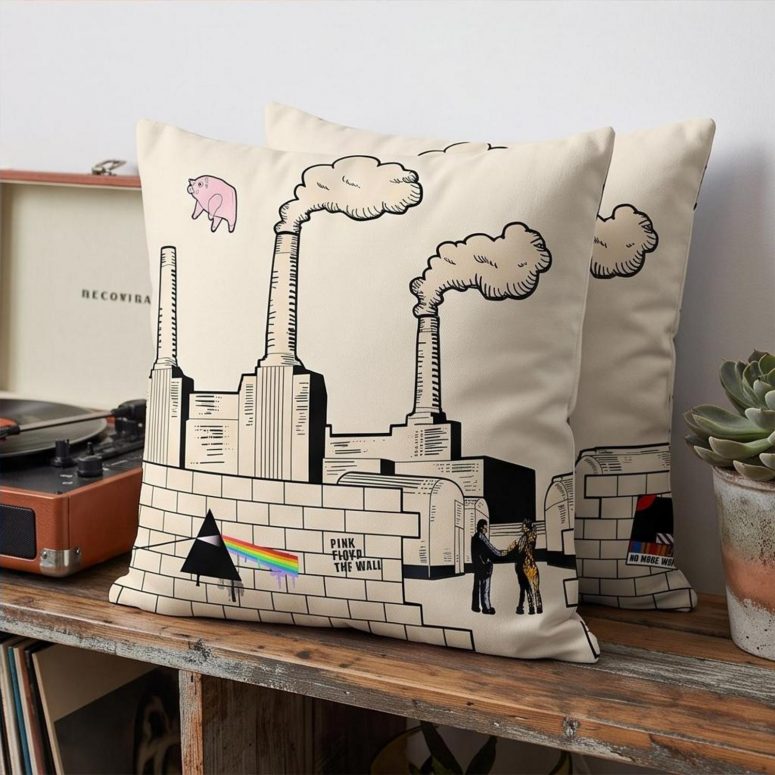 Pink Floyd Pillow Cover - Album Art DSOTM Animals The Wall