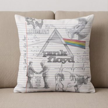 Pink Floyd Pillow Cover - Album Collage Sketch Pink Floyd Pillow Cover - Album Collage Sketch