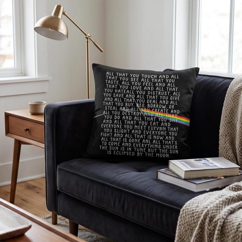 Pink Floyd Pillow Cover - All that you touch and all that you see Eclipse Lyrics