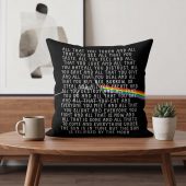 Pink Floyd Pillow Cover - All that you touch and all that you see Eclipse Lyrics