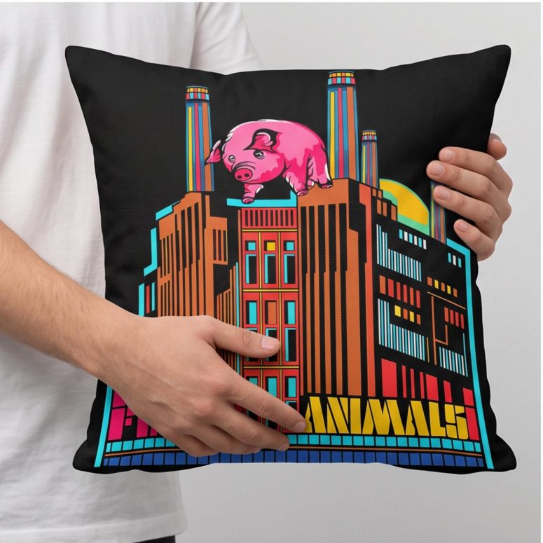Pink Floyd Pillow Cover - Animals Psychedelic Art Pink Floyd Pillow Cover - Animals Psychedelic Art