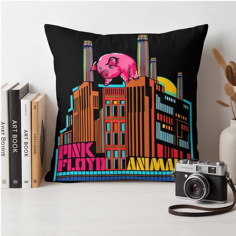 Pink Floyd Pillow Cover - Animals Psychedelic Art Pink Floyd Pillow Cover - Animals Psychedelic Art
