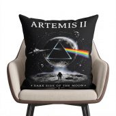 Pink Floyd Pillow Cover - Artemis II Dark Side of the Moon Space Mission