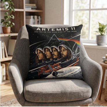 Pink Floyd Pillow Cover - Artemis II See You On The Dark Side Of The Moon