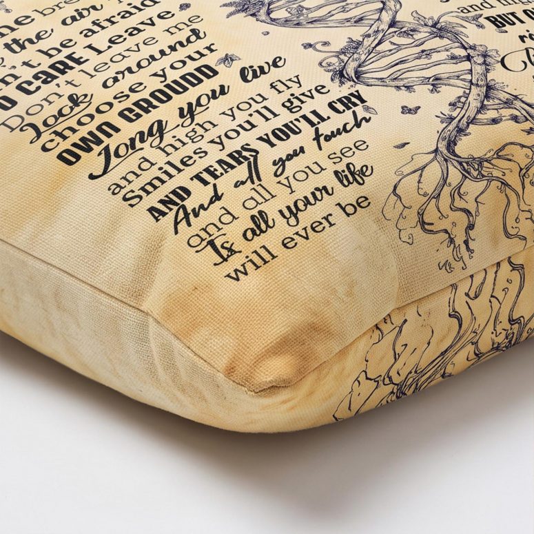 Pink Floyd Pillow Cover - Breathe Lyrics