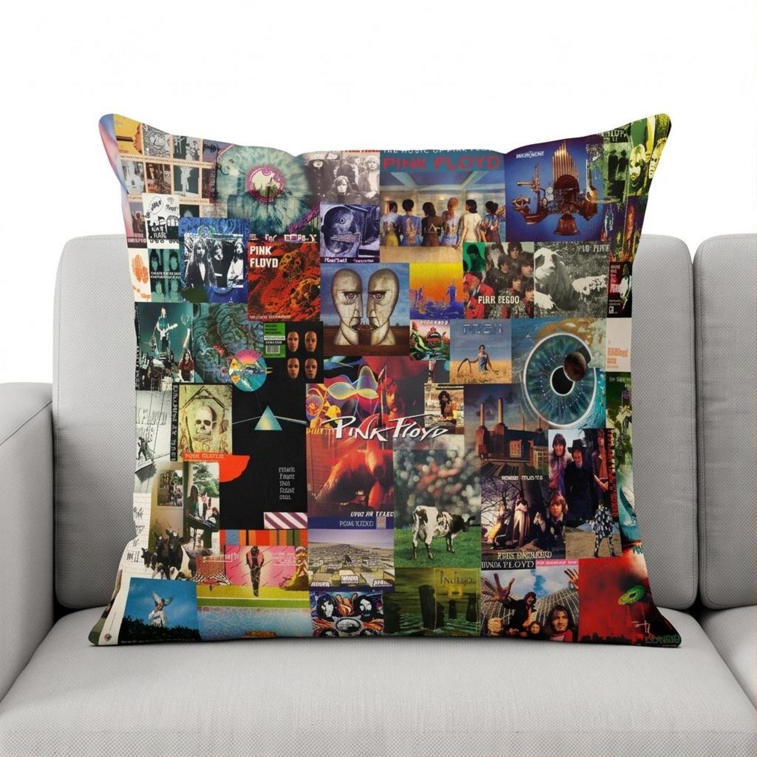 Pink Floyd Pillow Cover - Collage Albums Pink Floyd Pillow Cover - Collage Albums