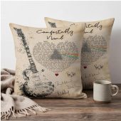 Pink Floyd Pillow Cover - Comfortably Numb Lyrics Band Signatures Pink Floyd Pillow Cover - Comfortably Numb Lyrics Band Signatures
