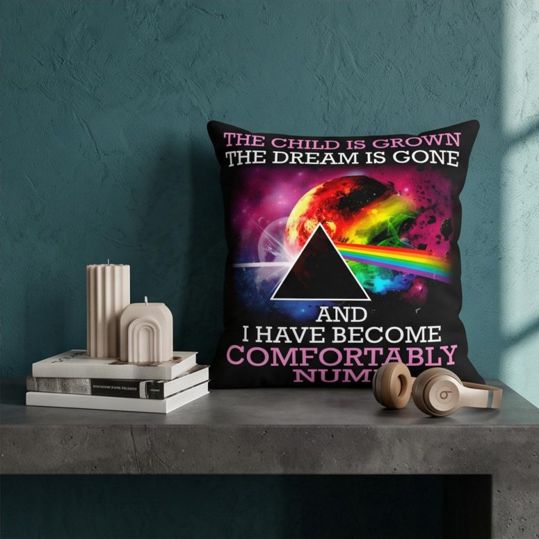 Pink Floyd Pillow Cover - Comfortably Numb The Child Is Grown The Dream Is Gone