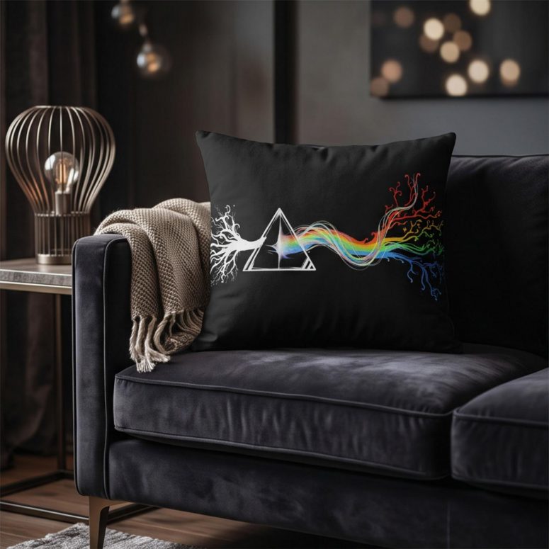 Pink Floyd Pillow Cover - Dark Side Of Roots Prism Pink Floyd Pillow Cover - Dark Side Of Roots Prism