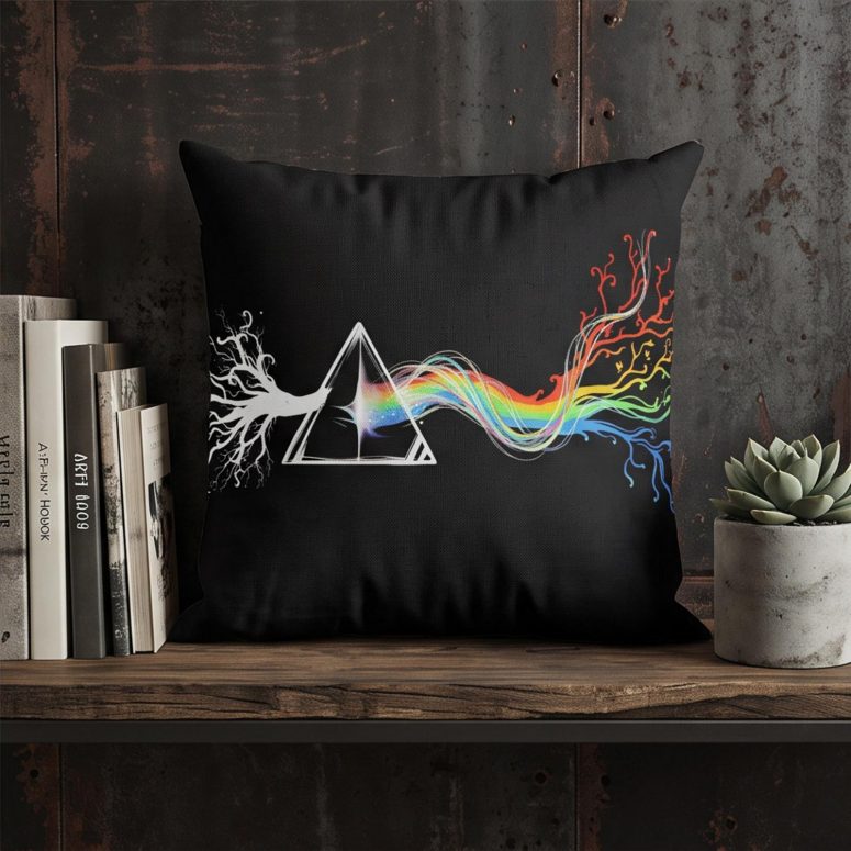 Pink Floyd Pillow Cover - Dark Side Of Roots Prism Pink Floyd Pillow Cover - Dark Side Of Roots Prism